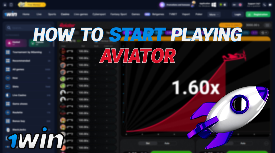 How to start the game Aviator from 1win in India.