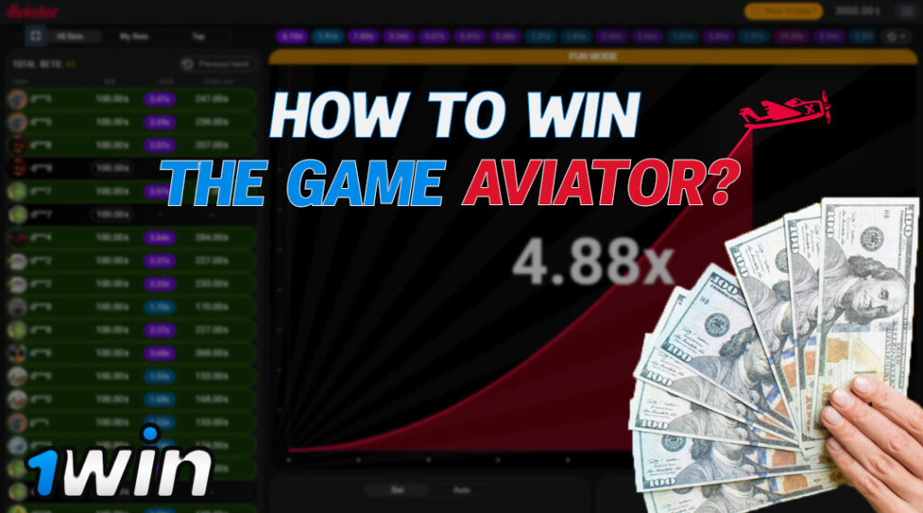 Strategies for winning in the game Aviator from 1win in India.