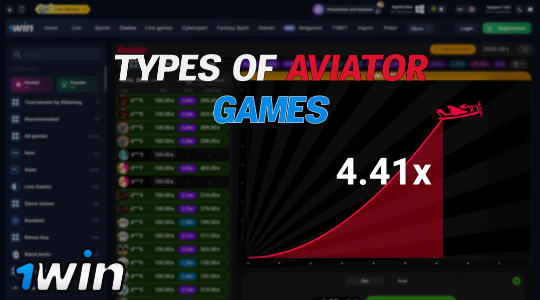Types of tournaments in the game Aviator from 1win in India.