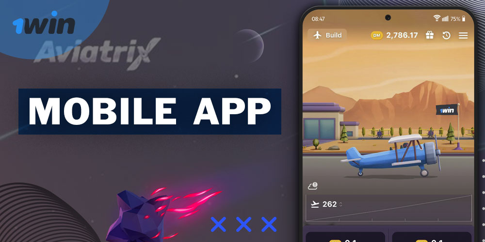 Play Aviatrix in the 1Win mobile app.