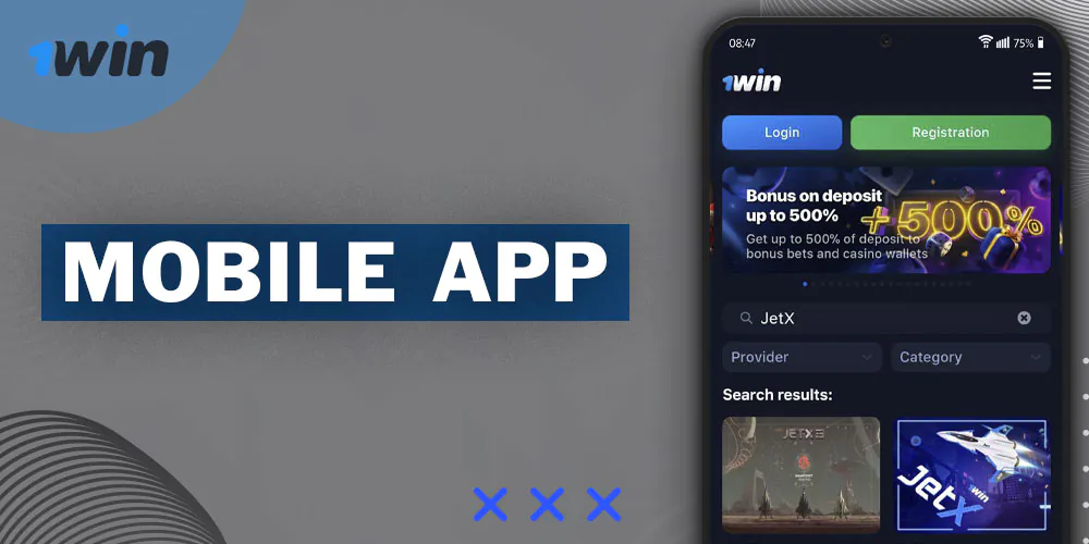 Play JetX in the 1Win mobile app.