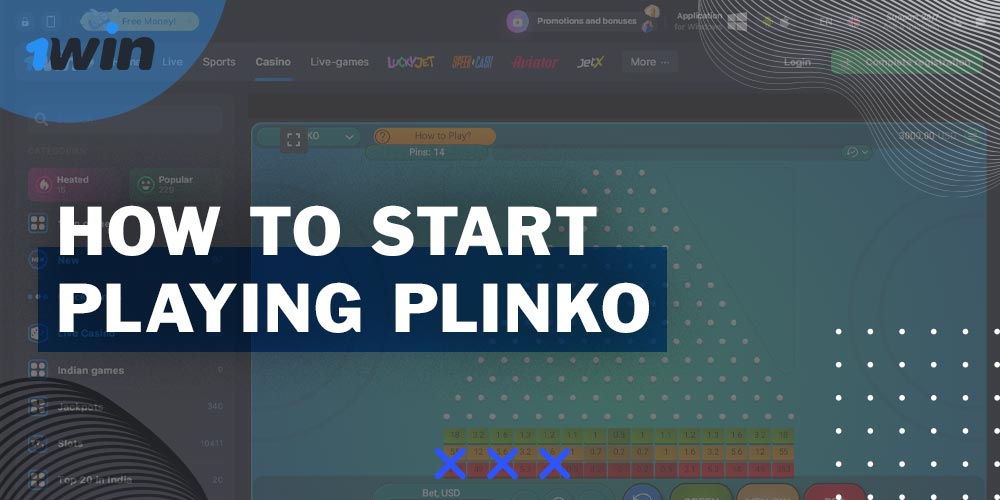 Step-by-step guide on how Indian players can start playing Plinko on the 1Win platform.