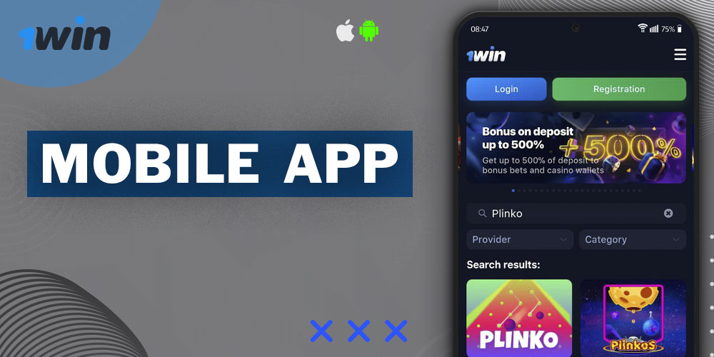 Play Plinko in the 1Win mobile app.