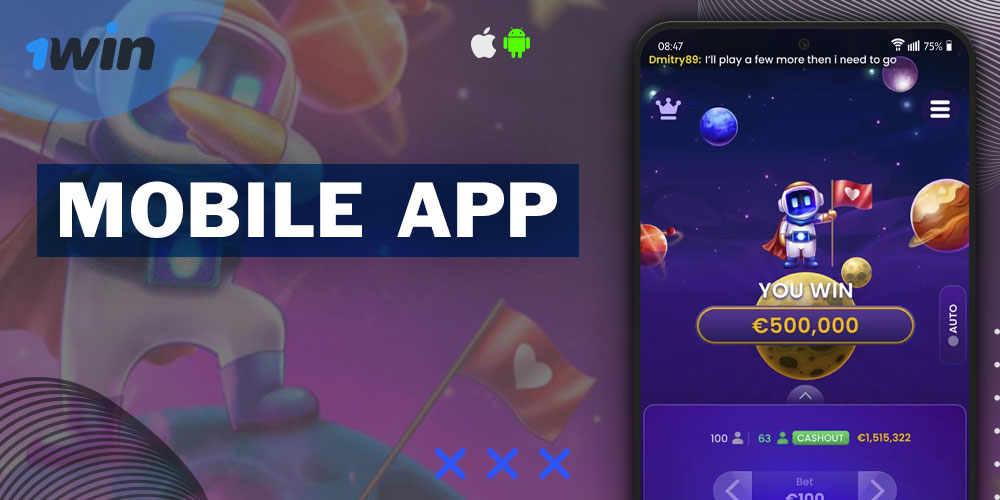 Play "Spaceman" in the 1Win mobile app.
